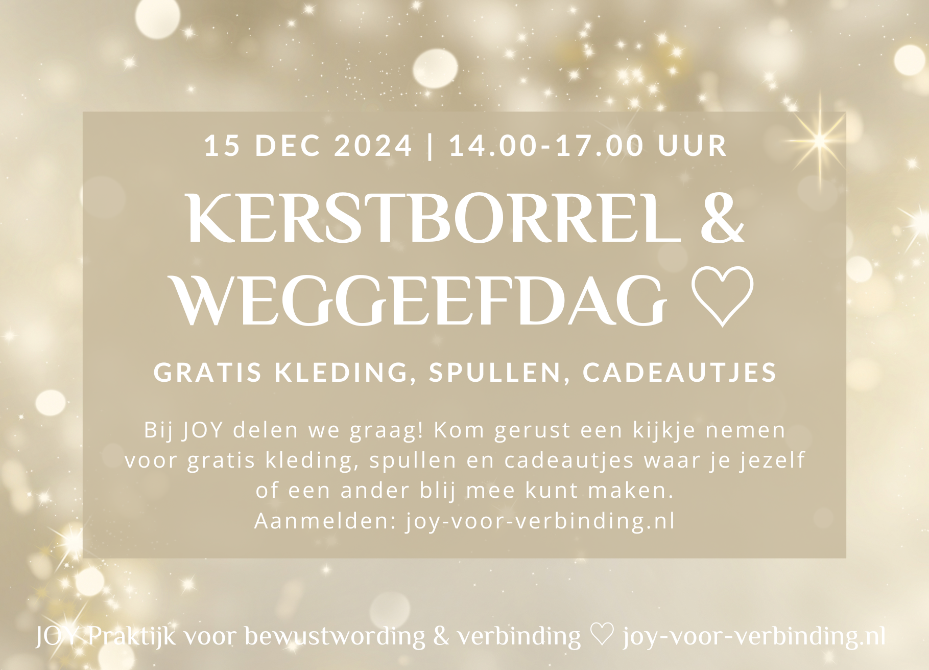 Kerstborrel & Weggeefdag ♡ 15 december 2024